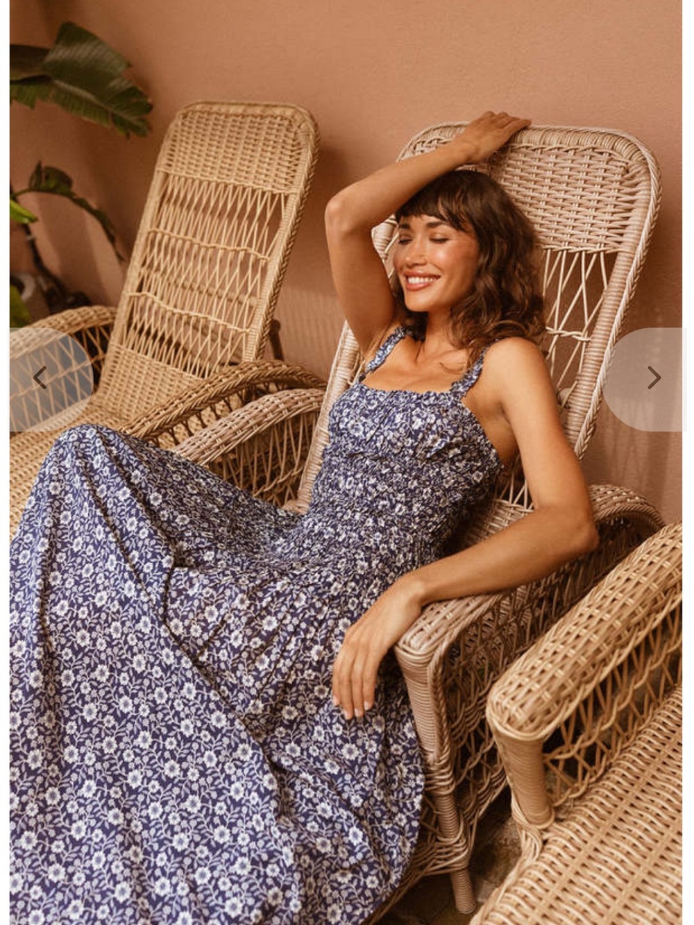 Doen Blue Floral Maxi Dress NWOT